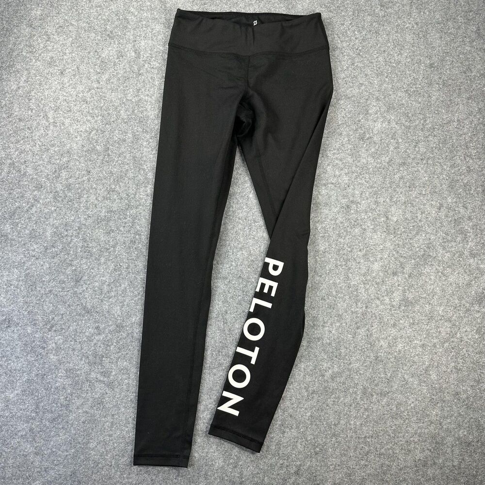 Peloton Leggings Womens XS Black Ankle Mid Rise Logo Yoga Athletic Running